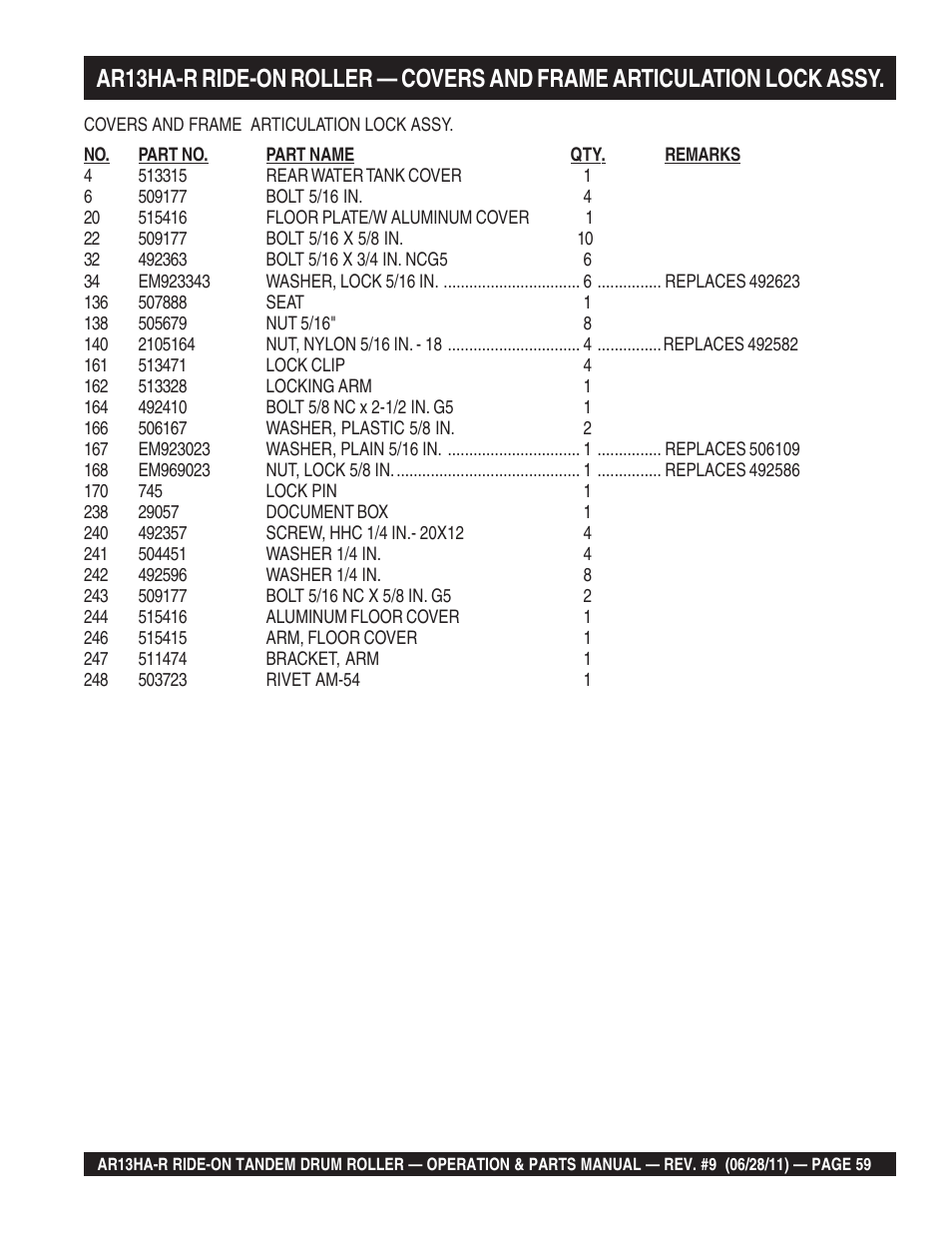Multiquip AR13HAR User Manual | Page 59 / 116