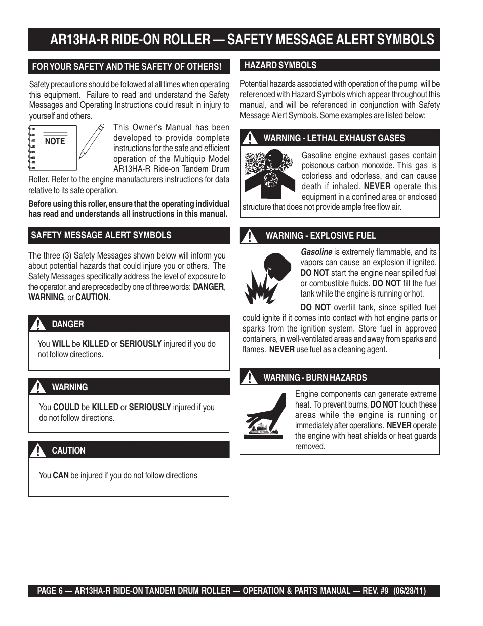 Multiquip AR13HAR User Manual | Page 6 / 116