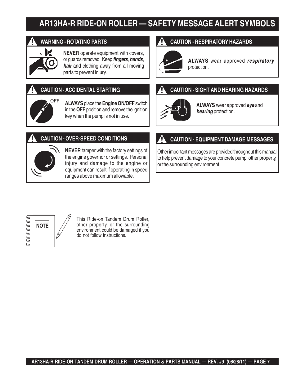 Multiquip AR13HAR User Manual | Page 7 / 116