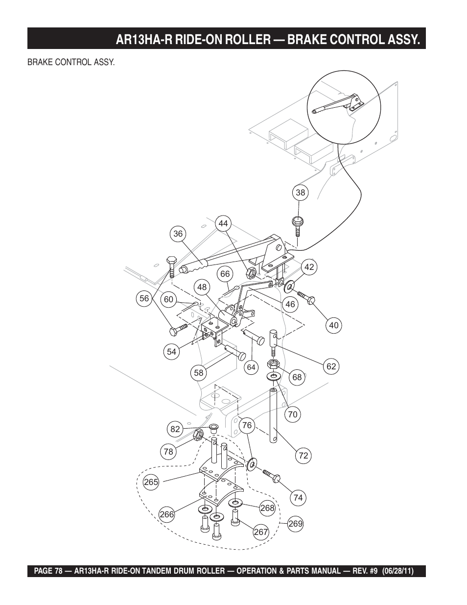 Ar13ha-r ride-on roller — brake control assy | Multiquip AR13HAR User Manual | Page 78 / 116