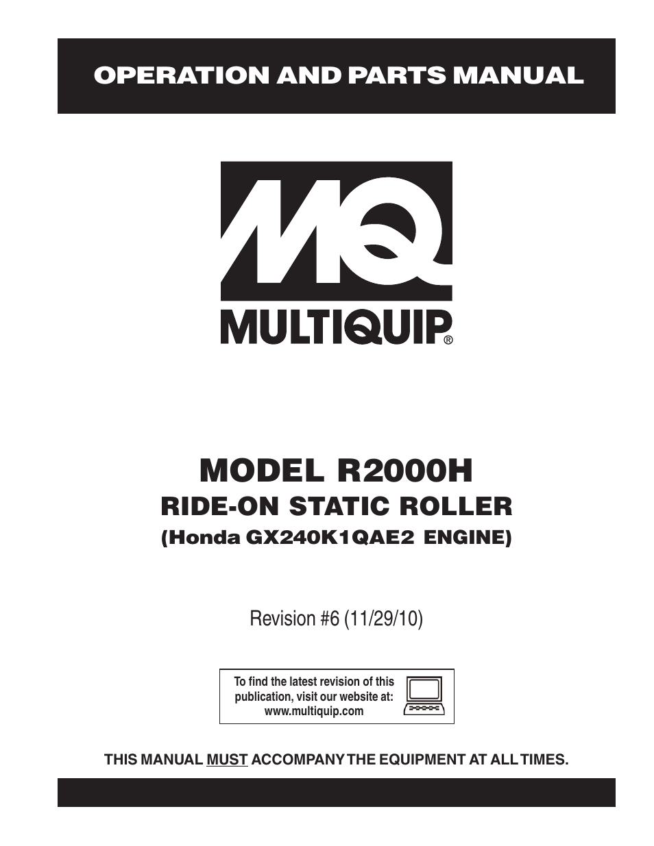 Multiquip R2000H User Manual | 90 pages