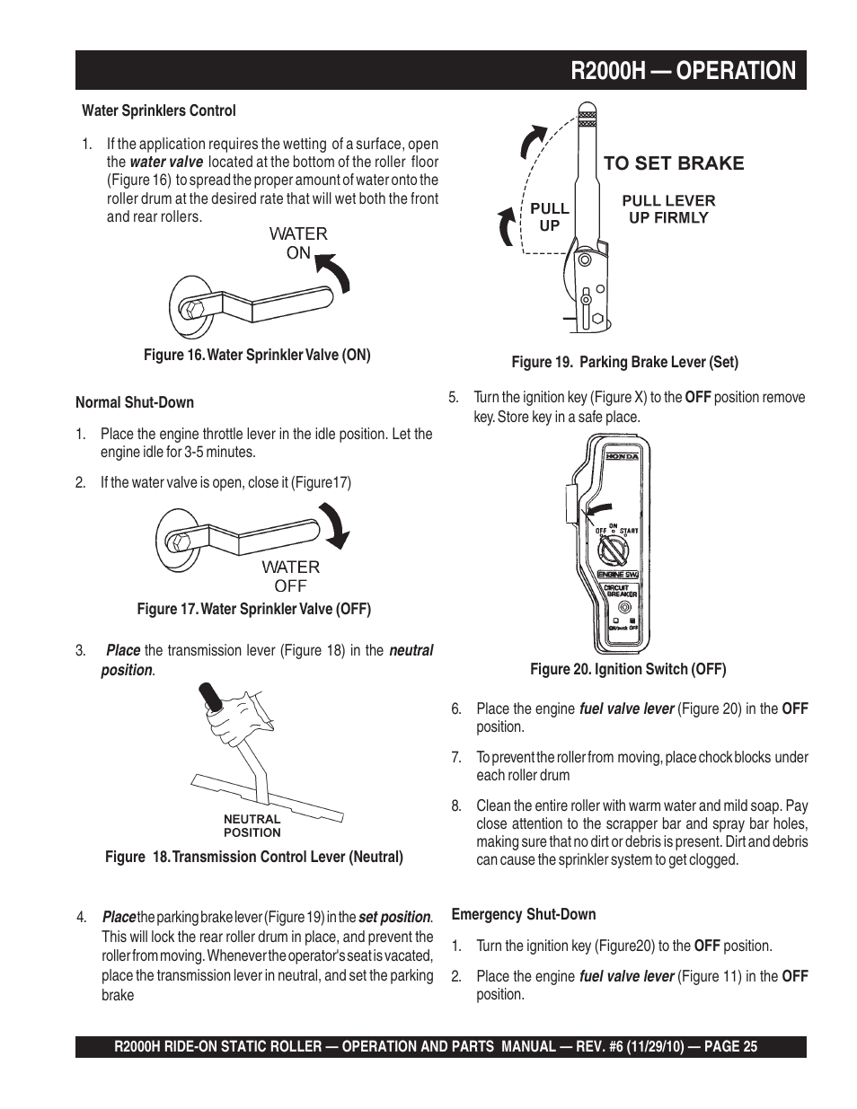 R2000h — operation | Multiquip R2000H User Manual | Page 25 / 90