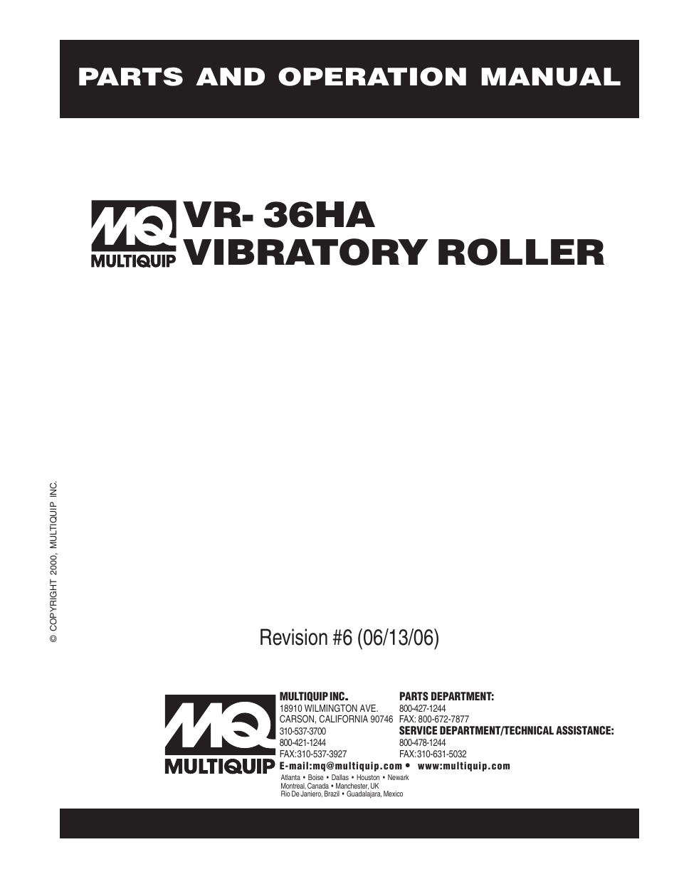 Multiquip VR36HA User Manual | 66 pages