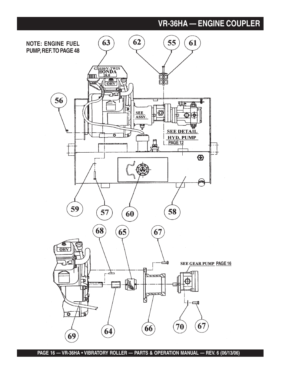 Vr-36ha — engine coupler | Multiquip VR36HA User Manual | Page 16 / 66