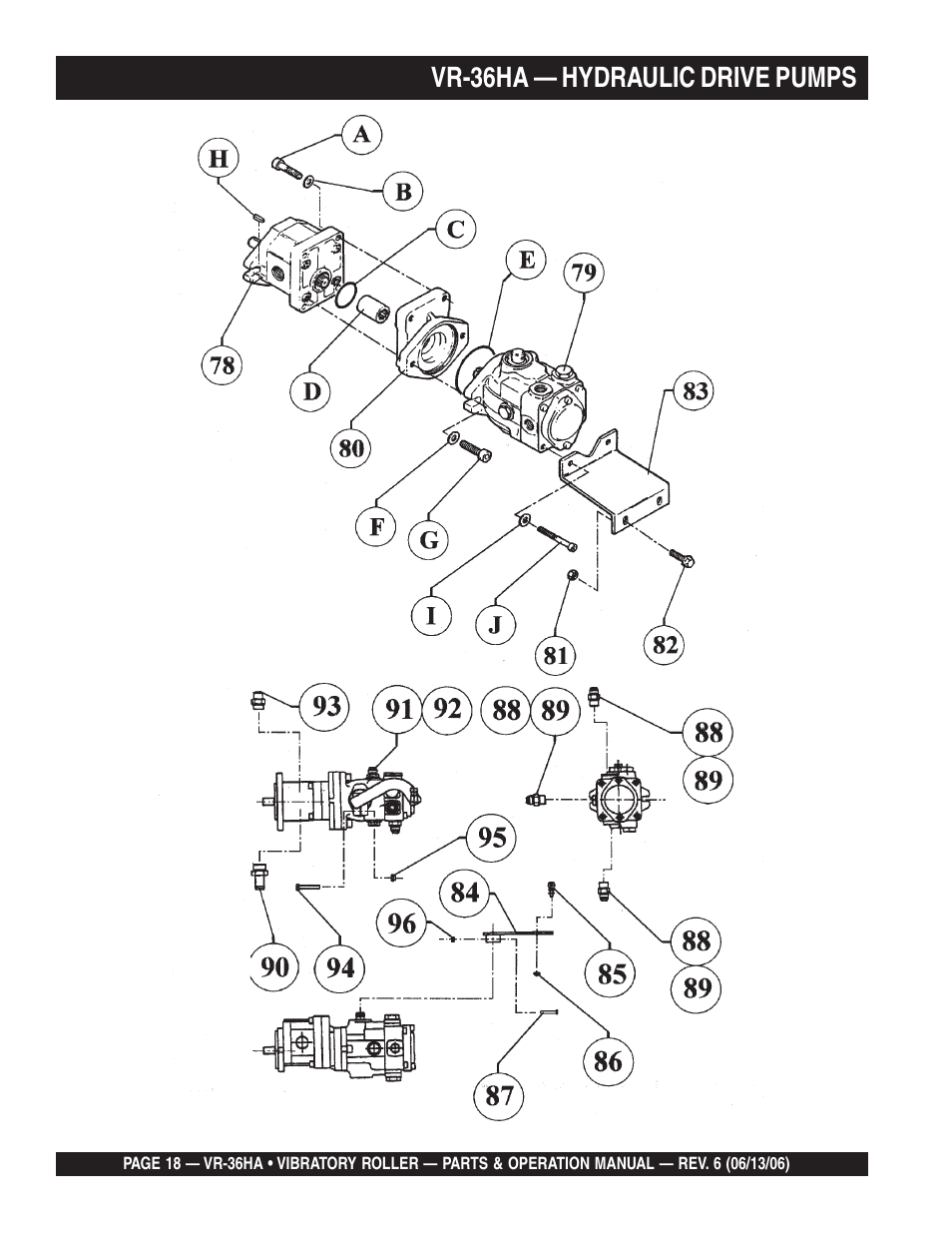 Vr-36ha — hydraulic drive pumps | Multiquip VR36HA User Manual | Page 18 / 66
