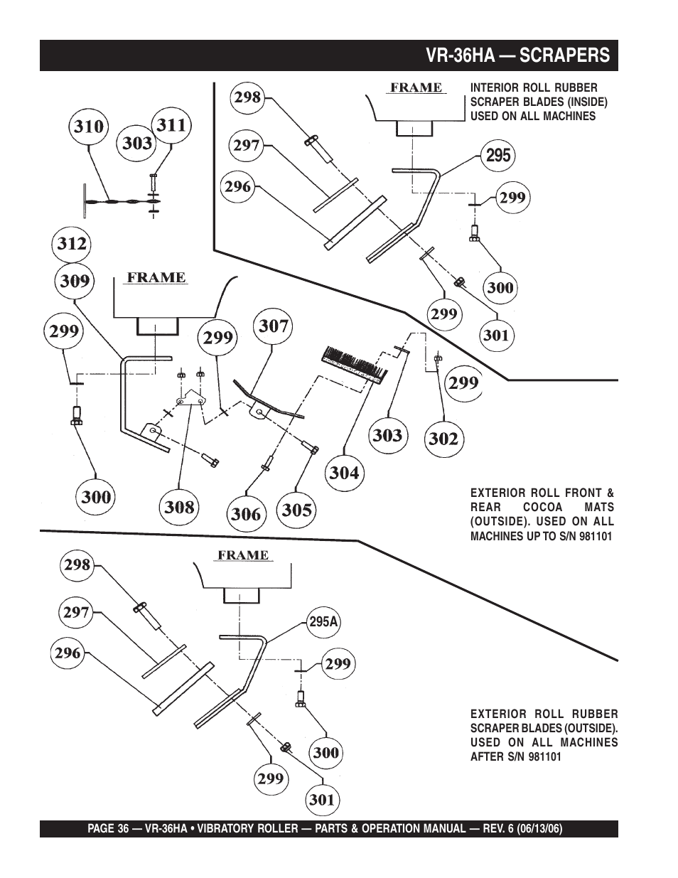 Vr-36ha — scrapers | Multiquip VR36HA User Manual | Page 36 / 66