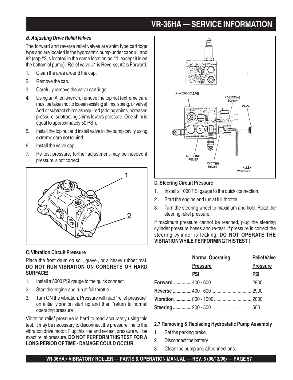 Vr-36ha — service information | Multiquip VR36HA User Manual | Page 57 / 66