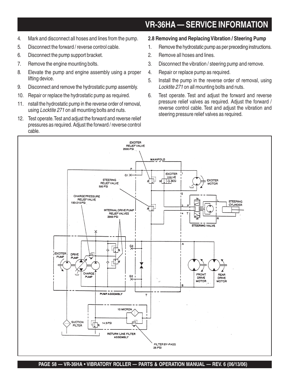 Vr-36ha — service information | Multiquip VR36HA User Manual | Page 58 / 66