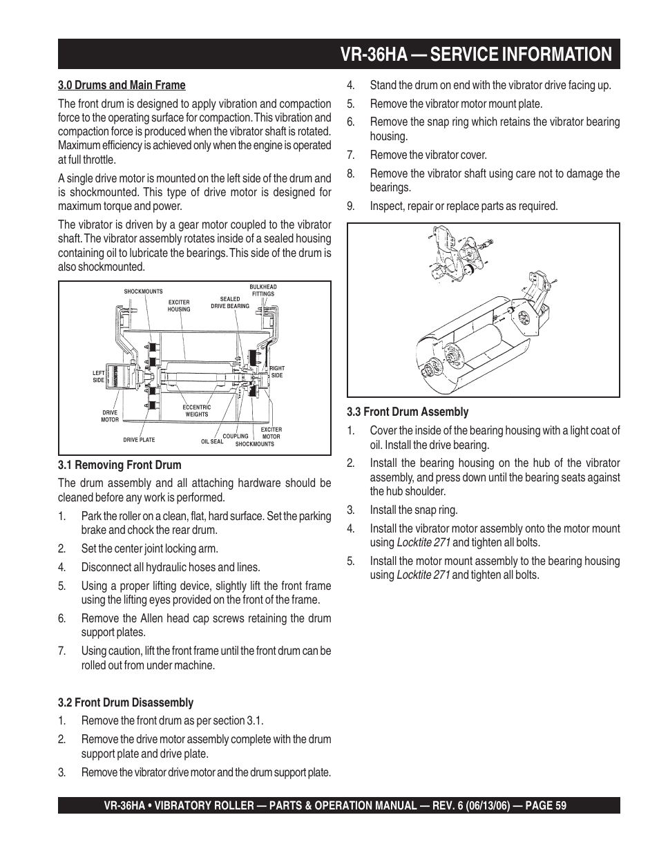 Vr-36ha — service information | Multiquip VR36HA User Manual | Page 59 / 66