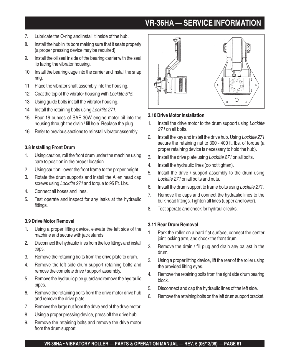 Vr-36ha — service information | Multiquip VR36HA User Manual | Page 61 / 66