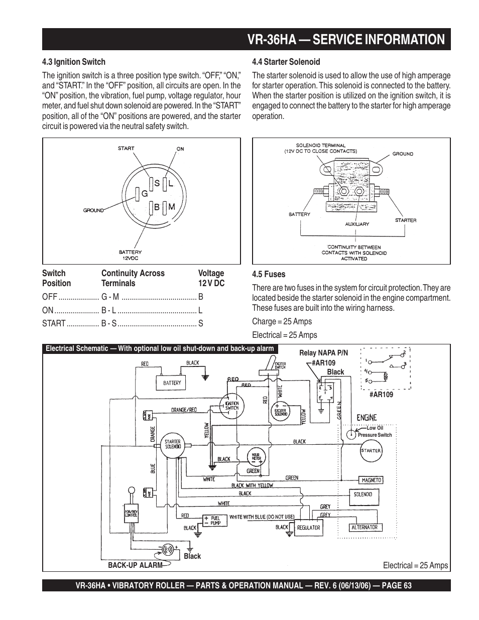 Vr-36ha — service information | Multiquip VR36HA User Manual | Page 63 / 66