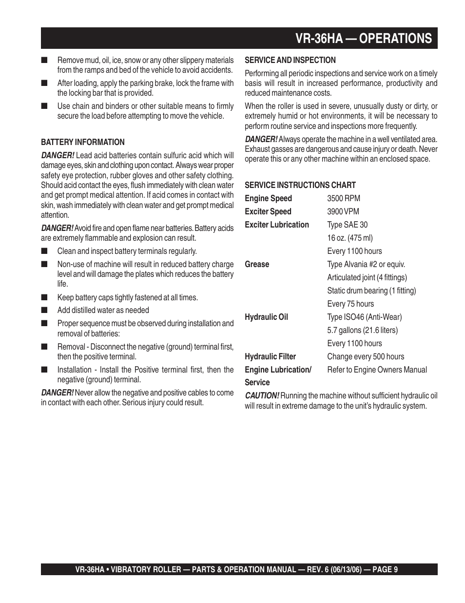 Vr-36ha — operations | Multiquip VR36HA User Manual | Page 9 / 66