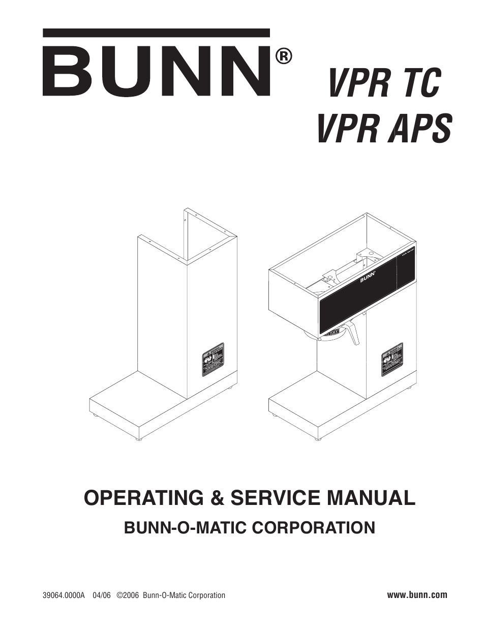 Bunn VPR APS User Manual | 12 pages