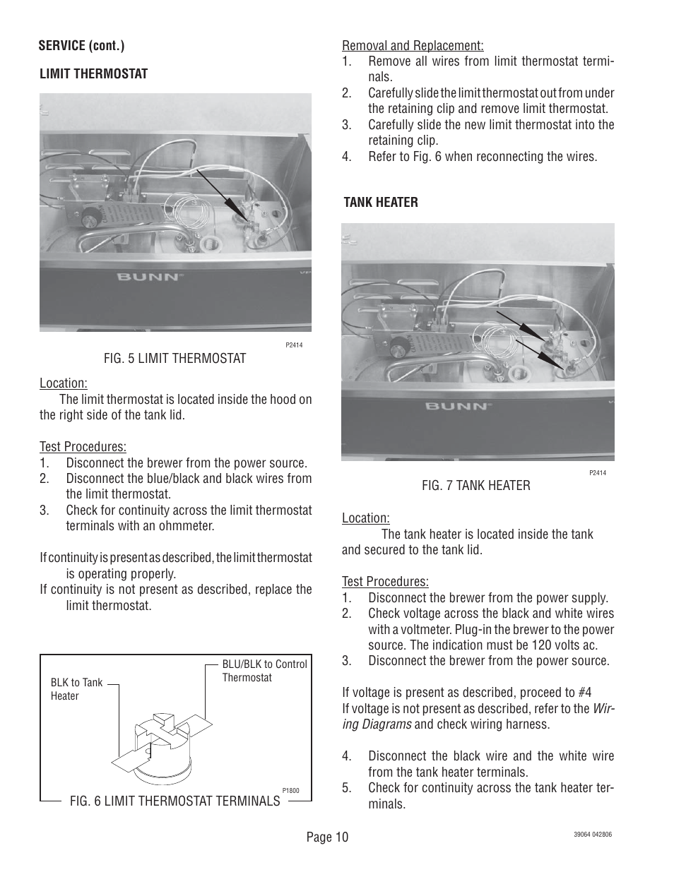 Bunn VPR APS User Manual | Page 10 / 12
