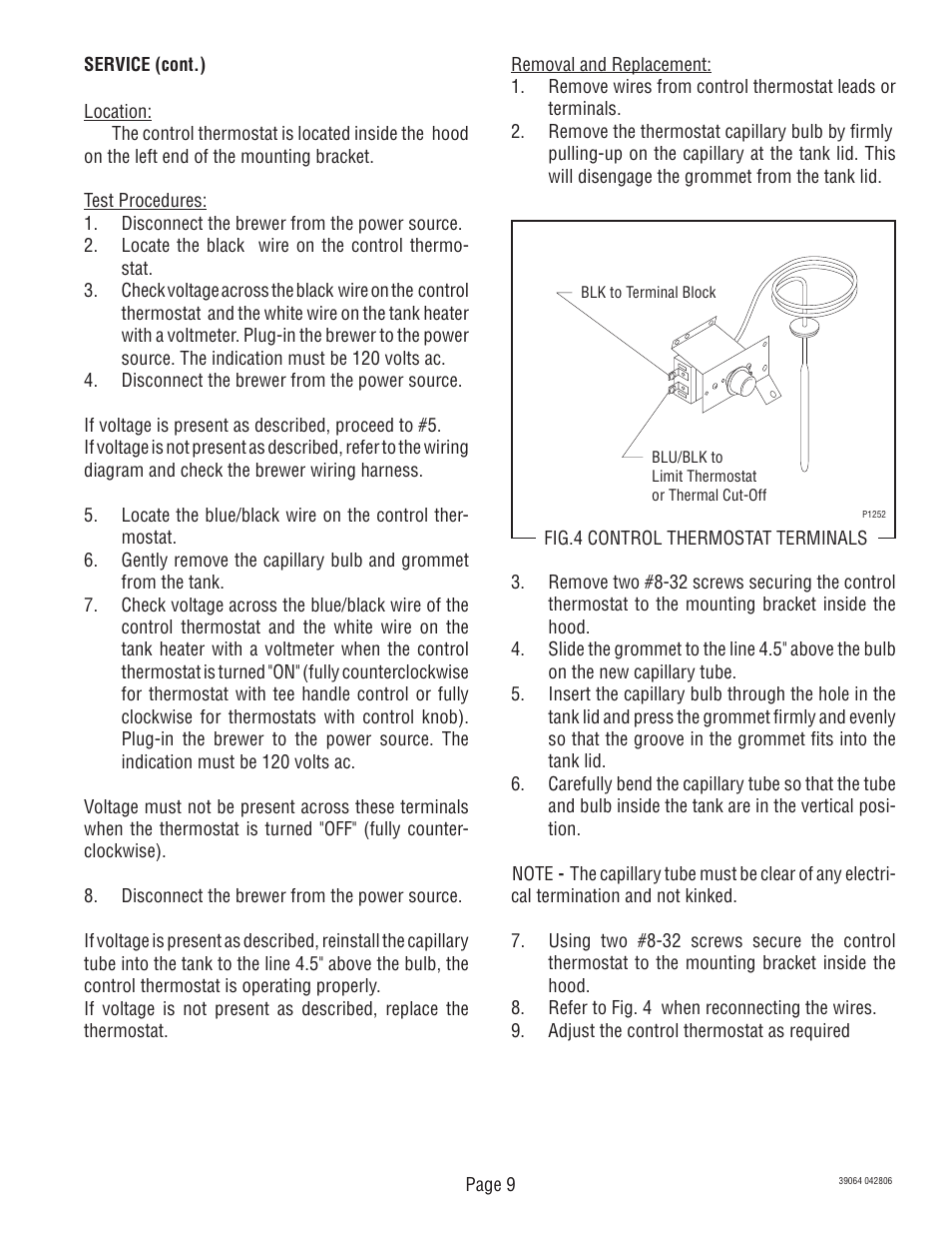 Bunn VPR APS User Manual | Page 9 / 12