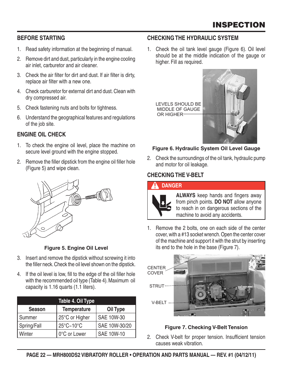 Inspection | Multiquip MRH800DS2 User Manual | Page 22 / 92
