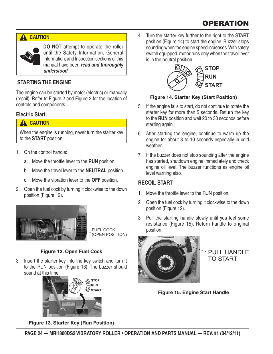 Operation | Multiquip MRH800DS2 User Manual | Page 24 / 92