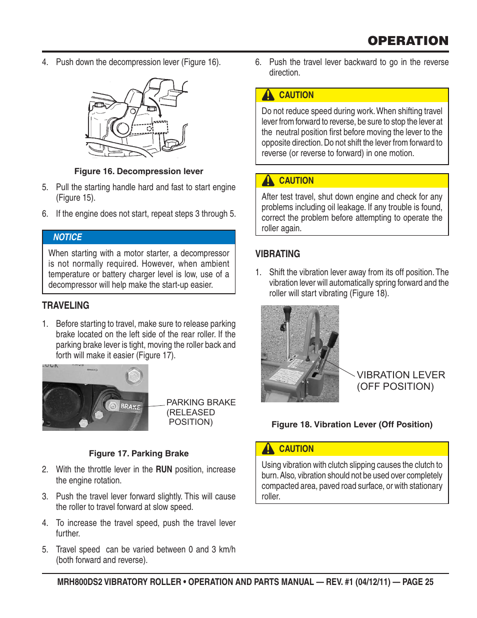 Operation | Multiquip MRH800DS2 User Manual | Page 25 / 92
