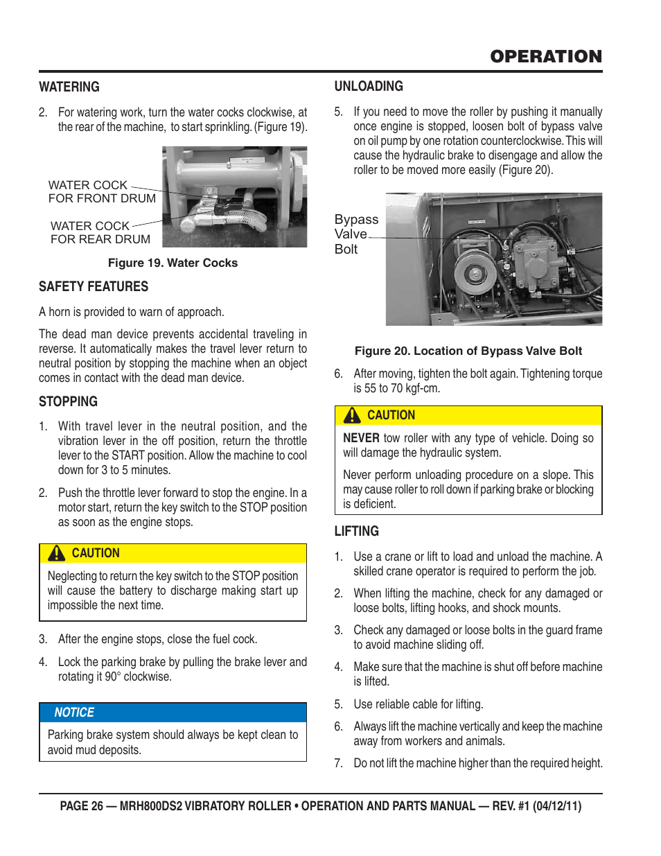 Operation | Multiquip MRH800DS2 User Manual | Page 26 / 92
