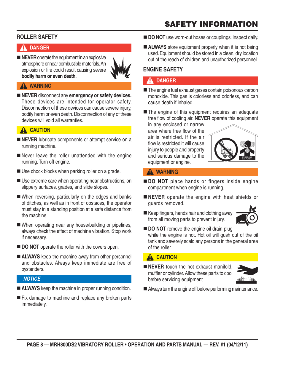 Safety information | Multiquip MRH800DS2 User Manual | Page 8 / 92
