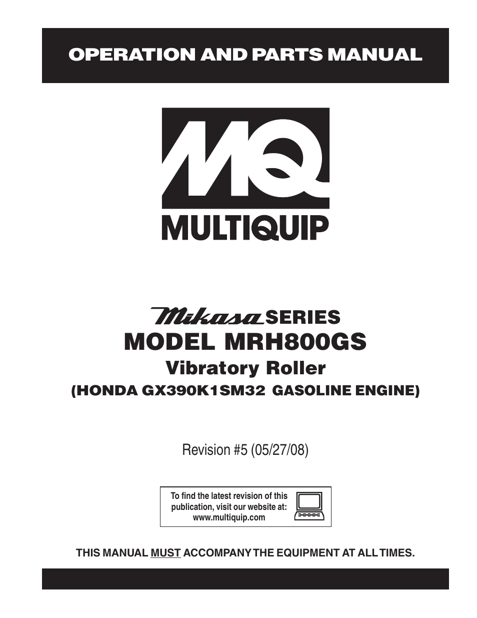 Multiquip MRH800GS User Manual | 112 pages