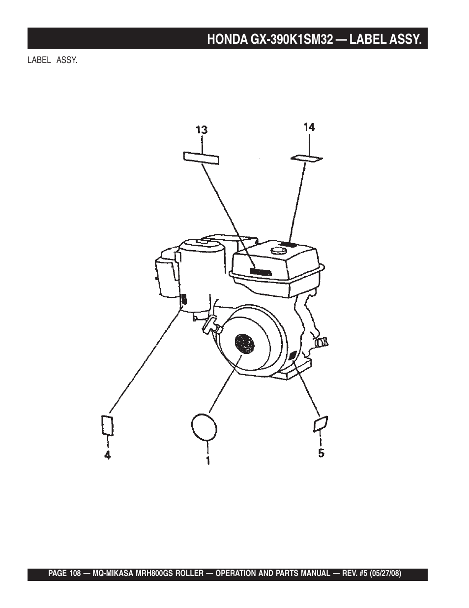 Multiquip MRH800GS User Manual | Page 108 / 112