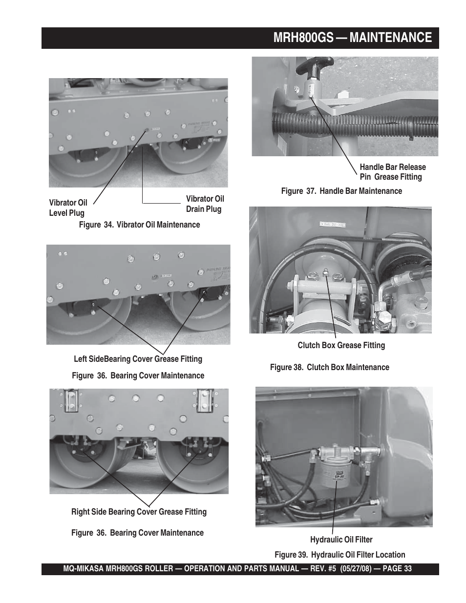 Mrh800gs — maintenance | Multiquip MRH800GS User Manual | Page 33 / 112