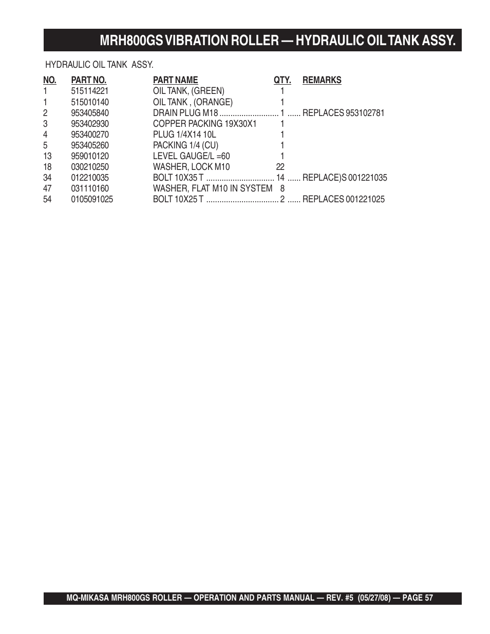 Multiquip MRH800GS User Manual | Page 57 / 112