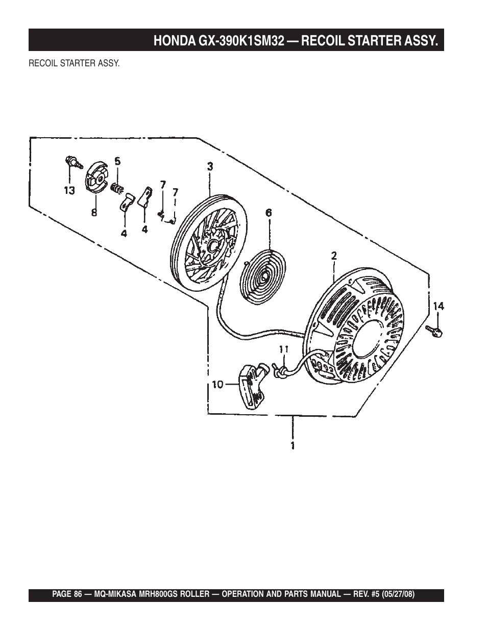 Multiquip MRH800GS User Manual | Page 86 / 112