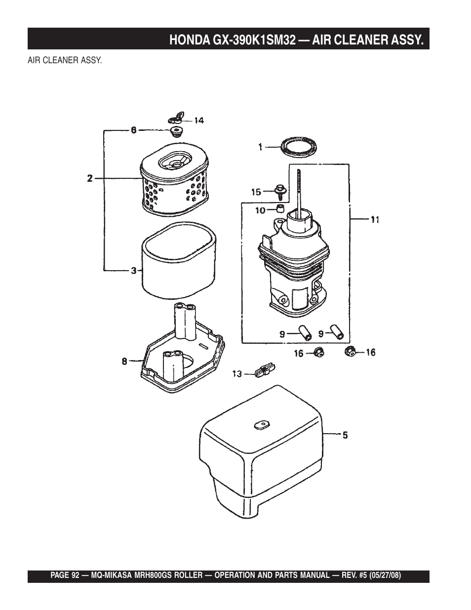 Multiquip MRH800GS User Manual | Page 92 / 112