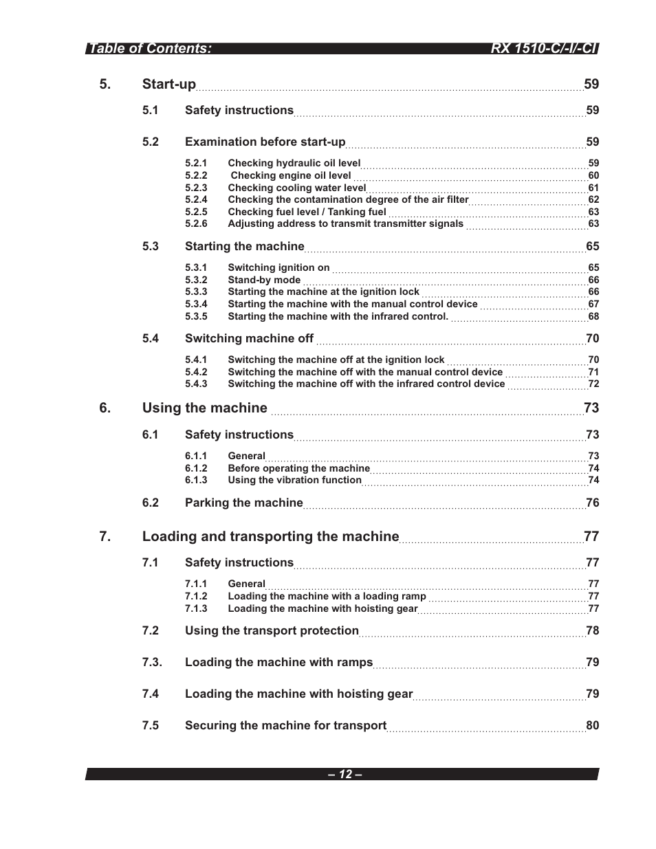 Multiquip RX 1510-C/-I/-CI User Manual | Page 12 / 101