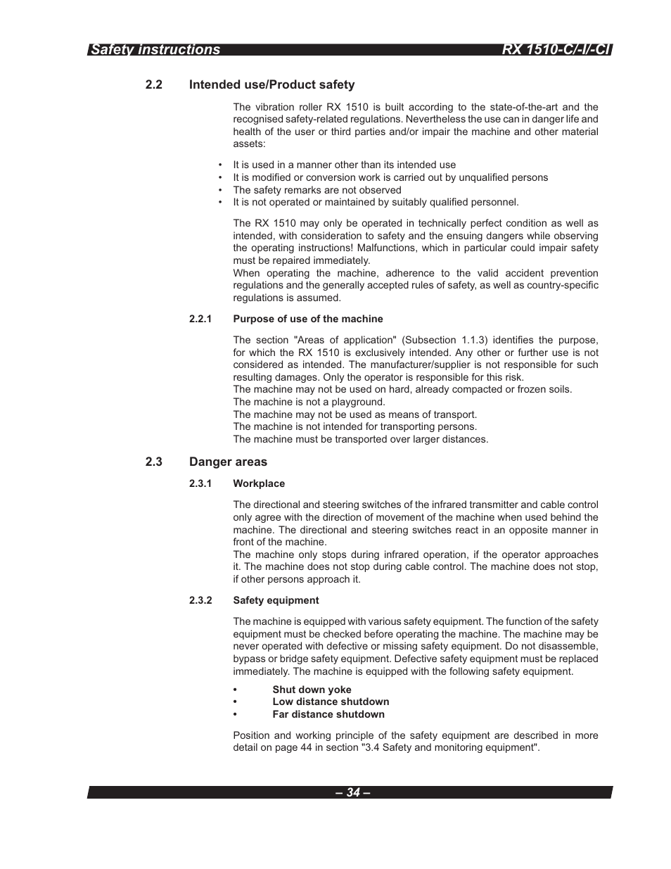 Multiquip RX 1510-C/-I/-CI User Manual | Page 34 / 101
