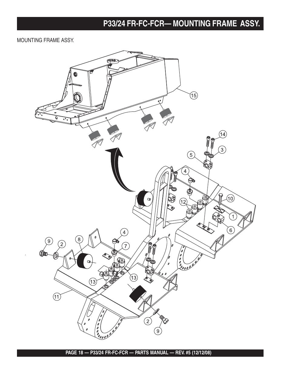 P33/24 fr-fc-fcr— mounting frame assy | Multiquip P33/24 FR/FC/FCR User Manual | Page 18 / 54