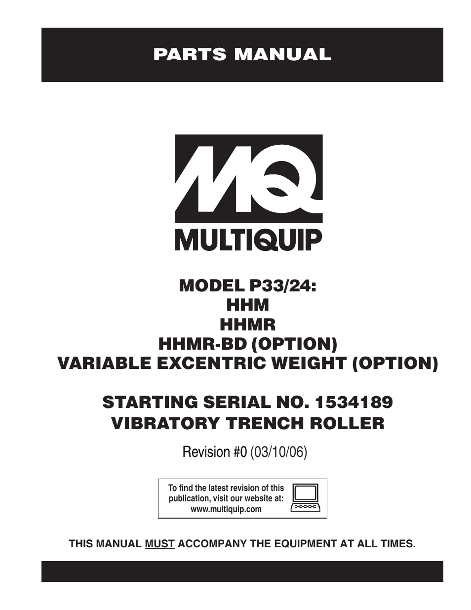 Multiquip P33/24 HHM/HHMR/HHMR-BD User Manual | 96 pages