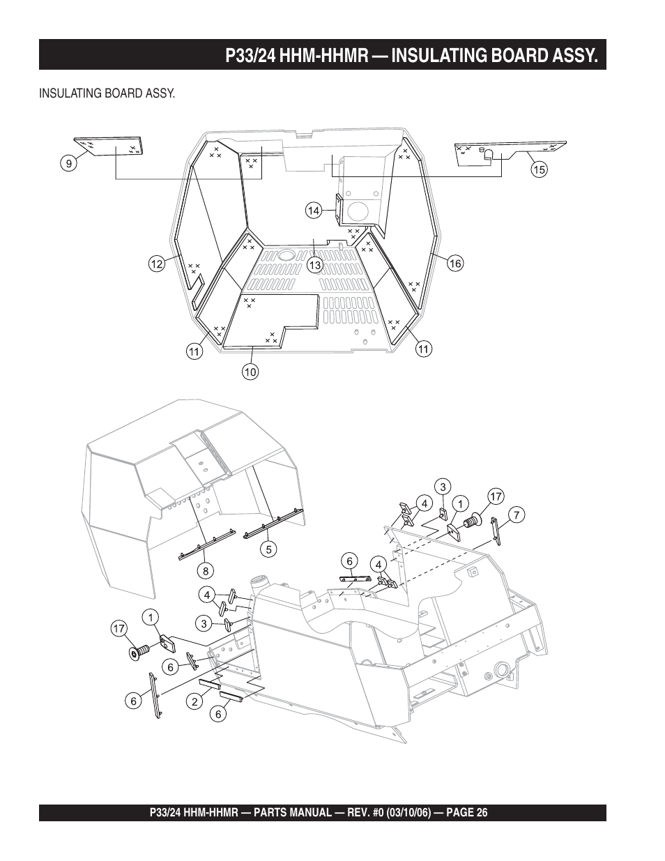 P33/24 hhm-hhmr — insulating board assy | Multiquip P33/24 HHM/HHMR/HHMR-BD User Manual | Page 26 / 96