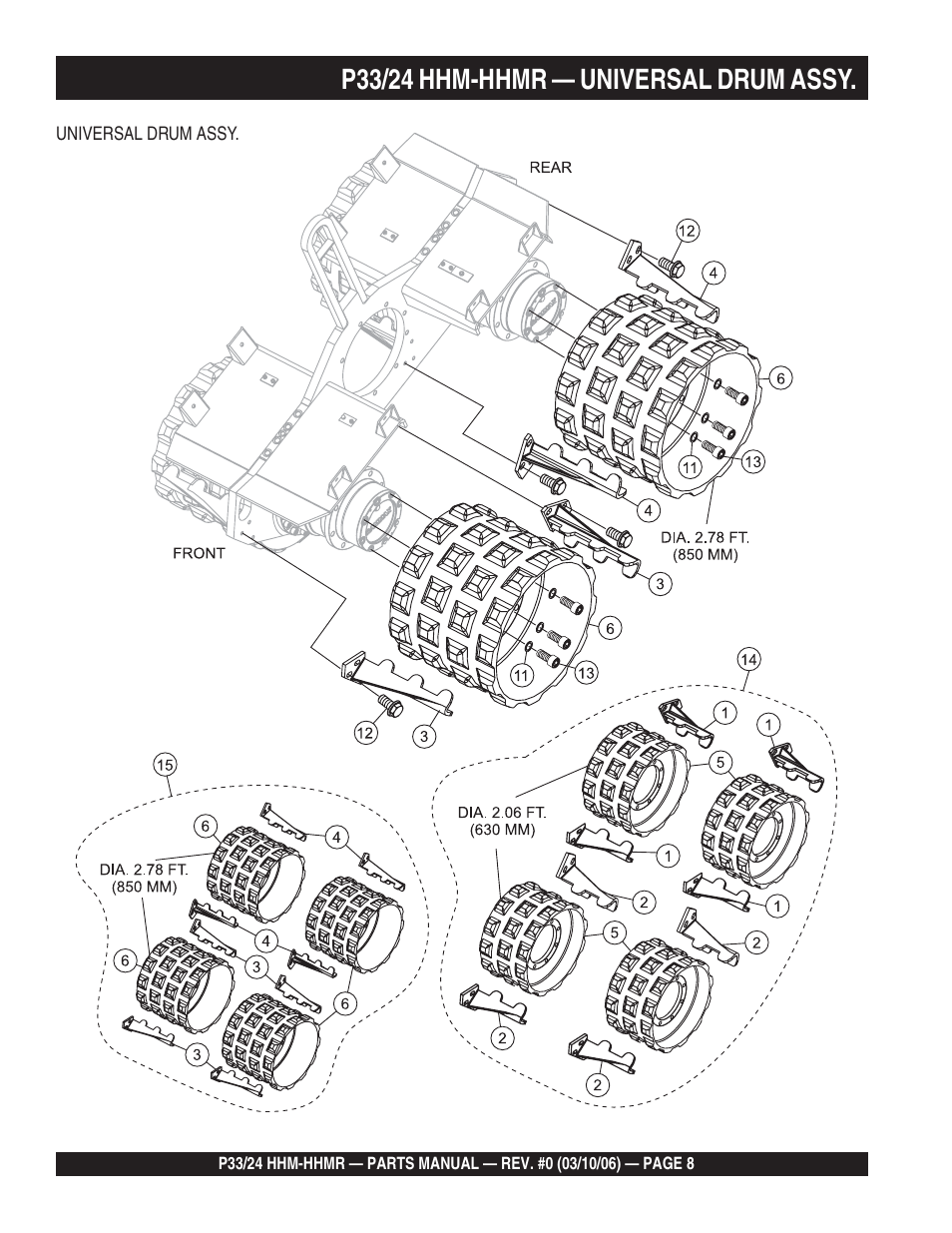 P33/24 hhm-hhmr — universal drum assy | Multiquip P33/24 HHM/HHMR/HHMR-BD User Manual | Page 8 / 96
