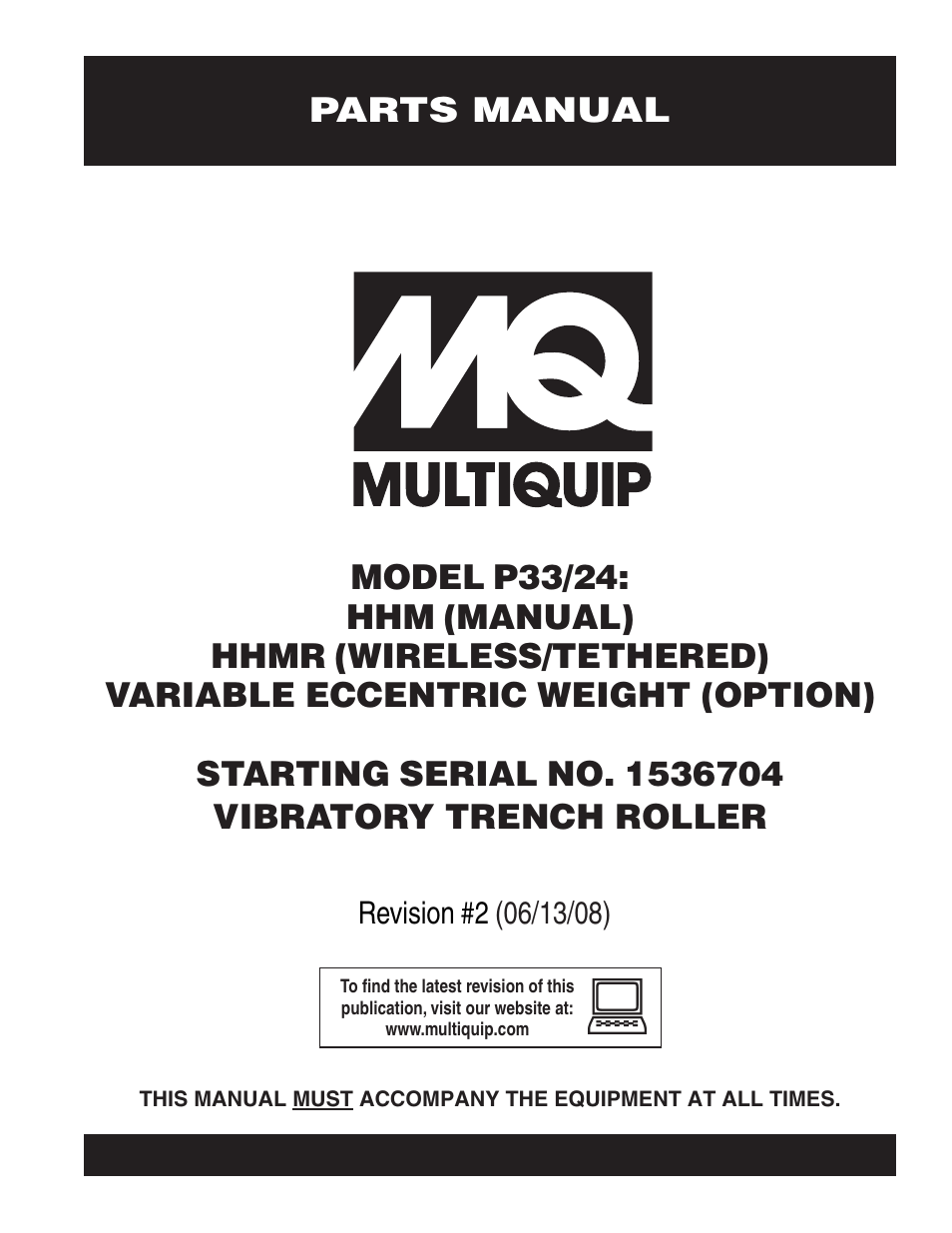 Multiquip P33/24 HHM/HHMR User Manual | 88 pages