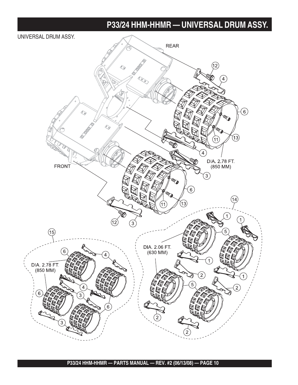 P33/24 hhm-hhmr — universal drum assy | Multiquip P33/24 HHM/HHMR User Manual | Page 10 / 88