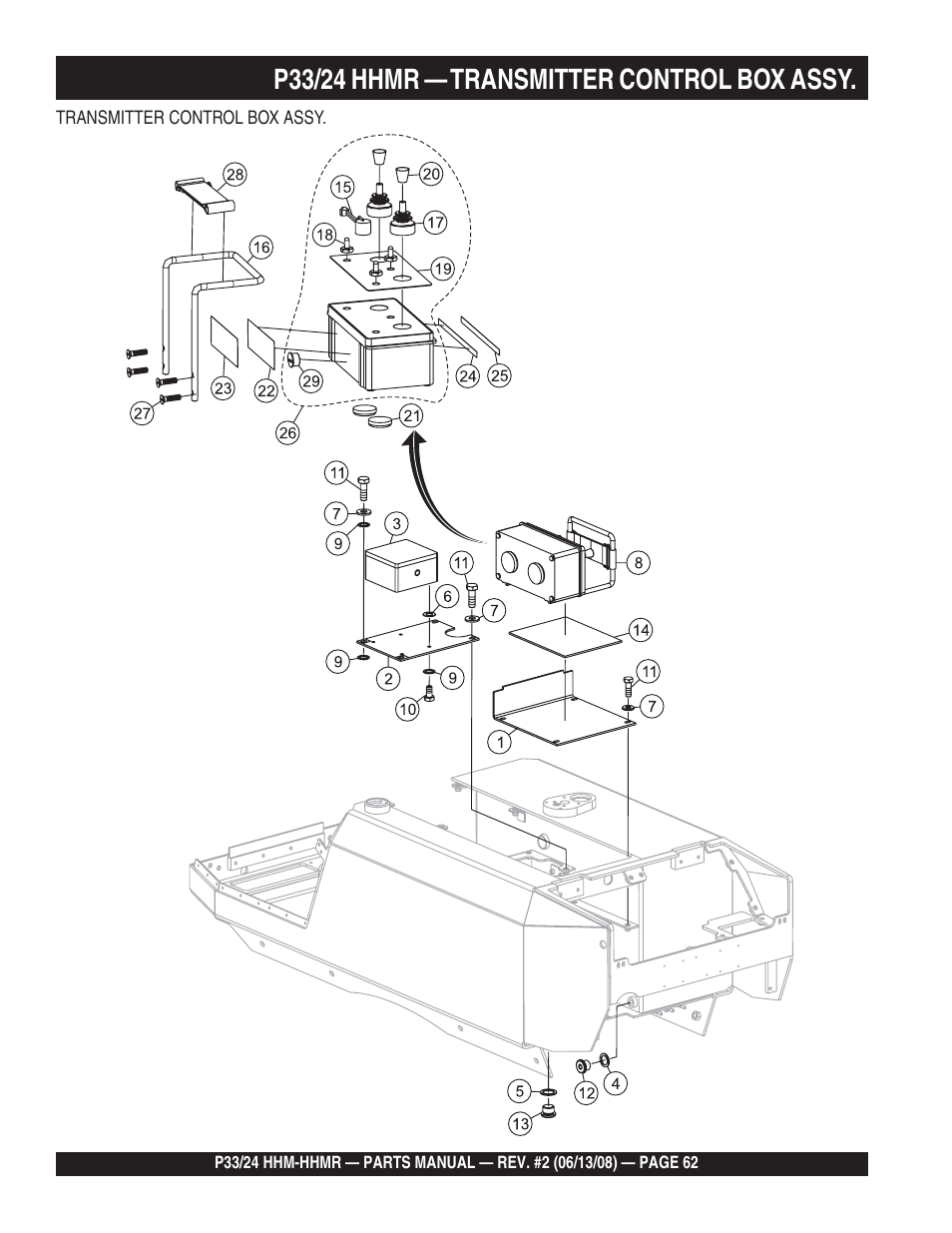 P33/24 hhmr — transmitter control box assy | Multiquip P33/24 HHM/HHMR User Manual | Page 62 / 88