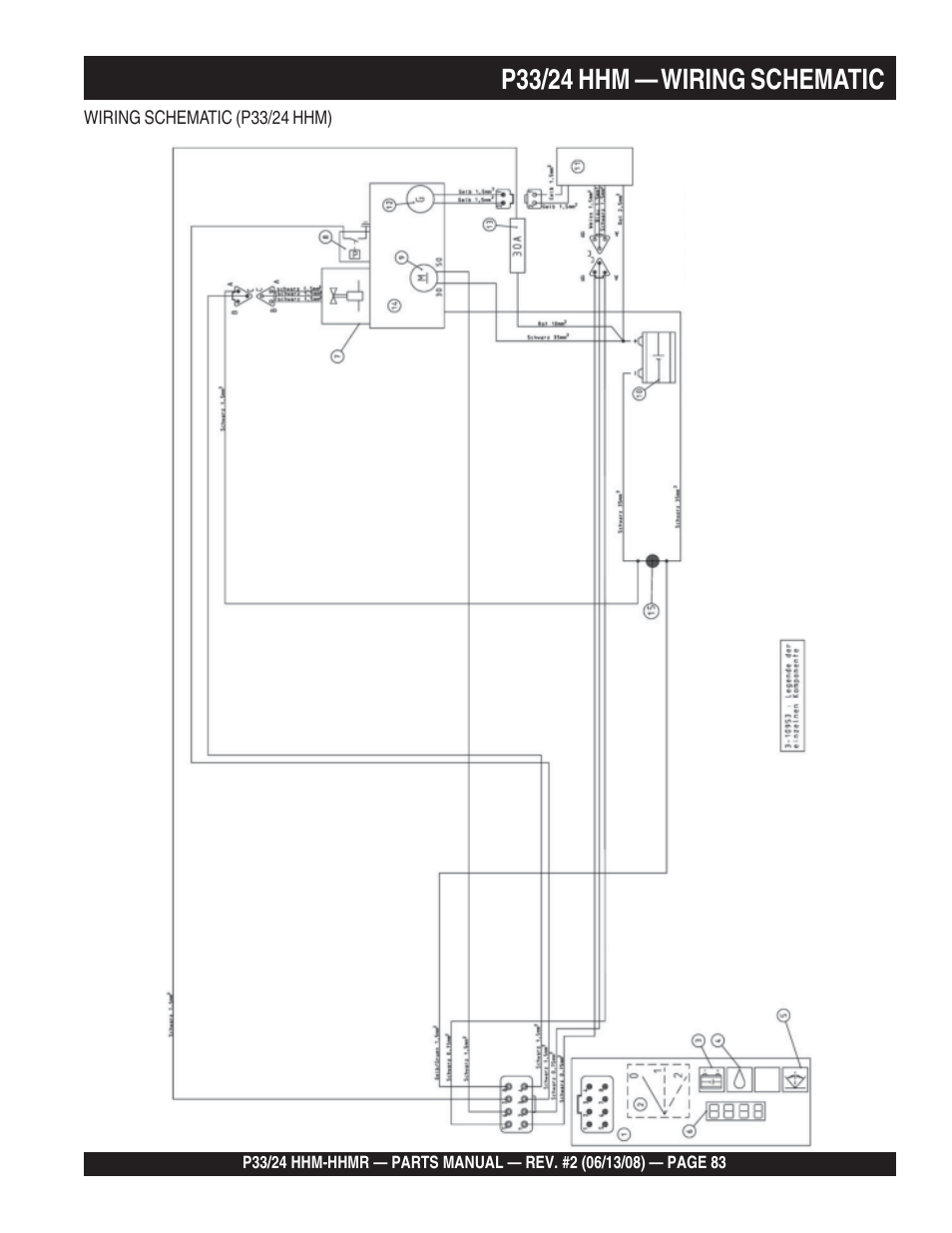 P33/24 hhm — wiring schematic | Multiquip P33/24 HHM/HHMR User Manual | Page 83 / 88