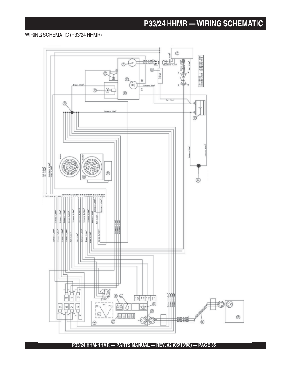 P33/24 hhmr — wiring schematic | Multiquip P33/24 HHM/HHMR User Manual | Page 85 / 88