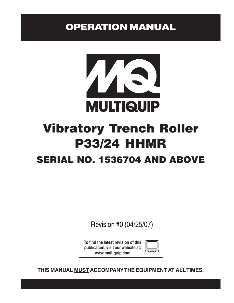 Multiquip P33/24 HHMR User Manual | 39 pages