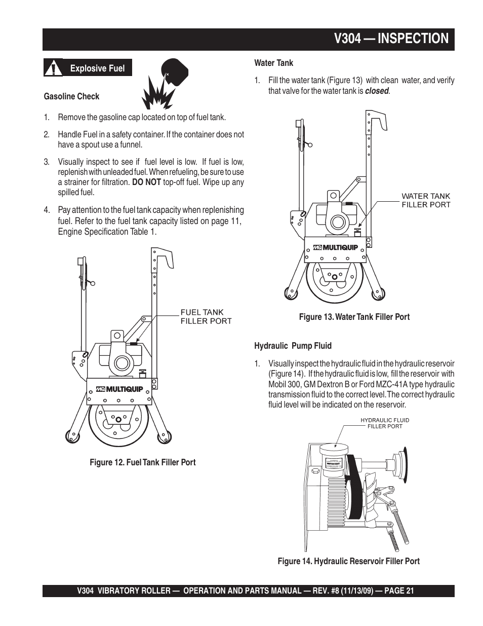 V304 — inspection | Multiquip V304 User Manual | Page 21 / 64