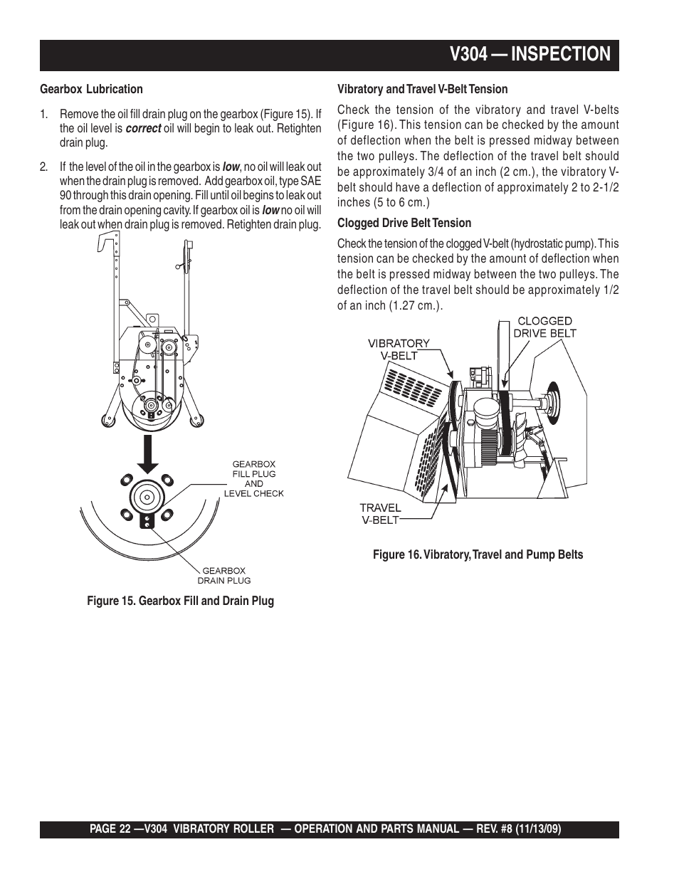 V304 — inspection | Multiquip V304 User Manual | Page 22 / 64