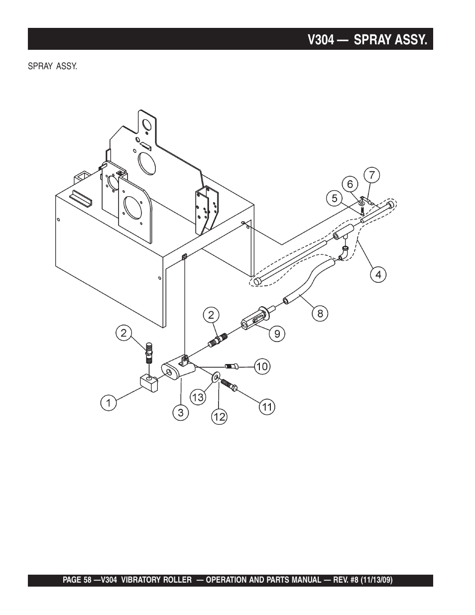 V304 — spray assy | Multiquip V304 User Manual | Page 58 / 64
