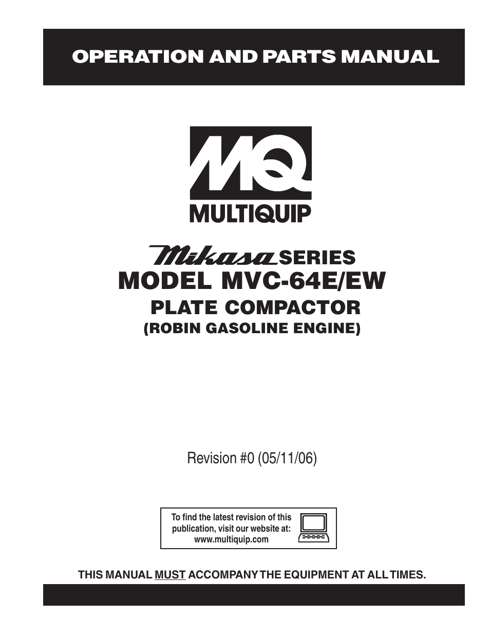 Multiquip MVC64E/EW User Manual | 62 pages