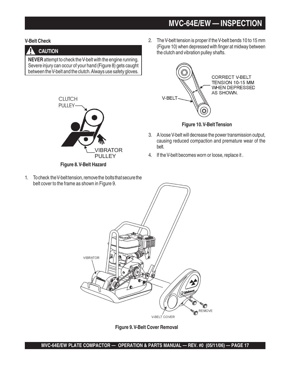 Mvc-64e/ew — inspection | Multiquip MVC64E/EW User Manual | Page 17 / 62