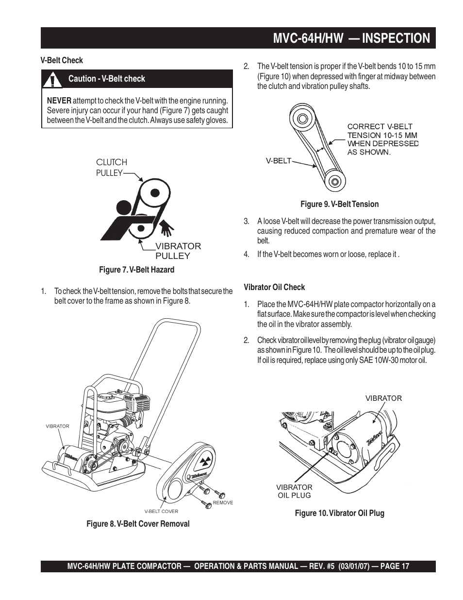 Mvc-64h/hw — inspection | Multiquip MVC64H/HW User Manual | Page 17 / 72