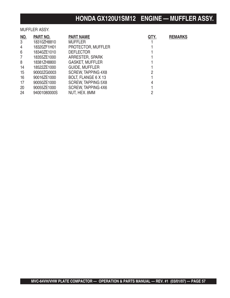 Multiquip MVC64VH/VHW User Manual | Page 57 / 70