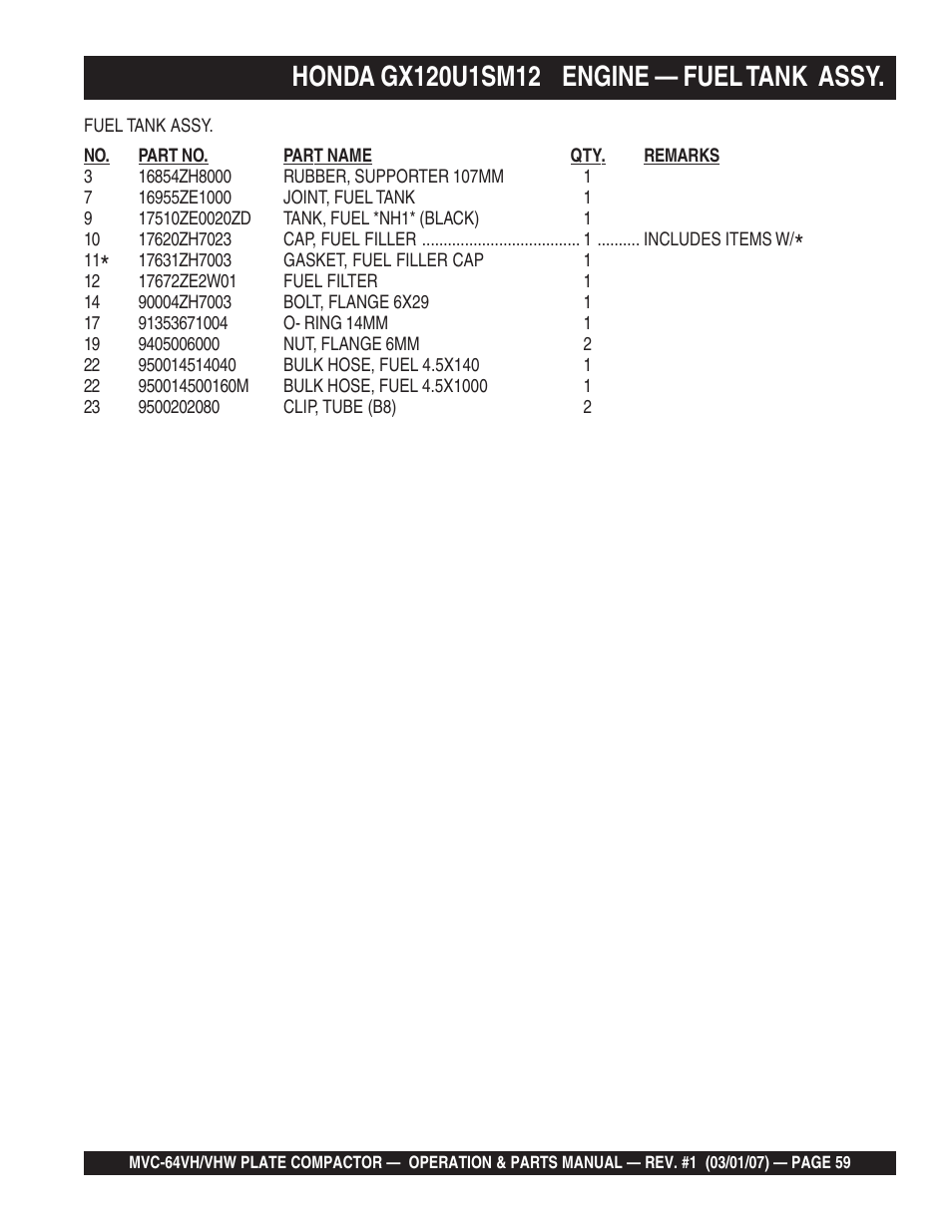 Multiquip MVC64VH/VHW User Manual | Page 59 / 70